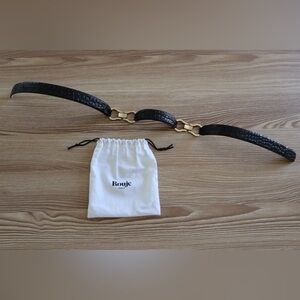 Rouje Belt Laure in Black Crocodile-Effect (Size S/M)